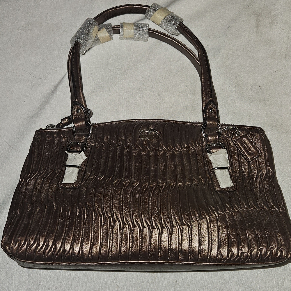 Coach Metallic Brown Shoulder Bag